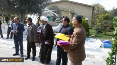 مراسم بدرقه دانشجویان وکارکنان شرکت کننده در پیاده روی اربعین حسینی با حضور مسئولین و کارکنان مدیریت استان، پردیس دکتر شریعتی، و نهاد رهبری دانشگاه فرهنگیان در پردیس دکتر شریعتی