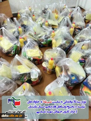 توزیع سبد کالا مواد غذایی به مناسبت شب یلدا برای خانواده های نیازمند و محروم